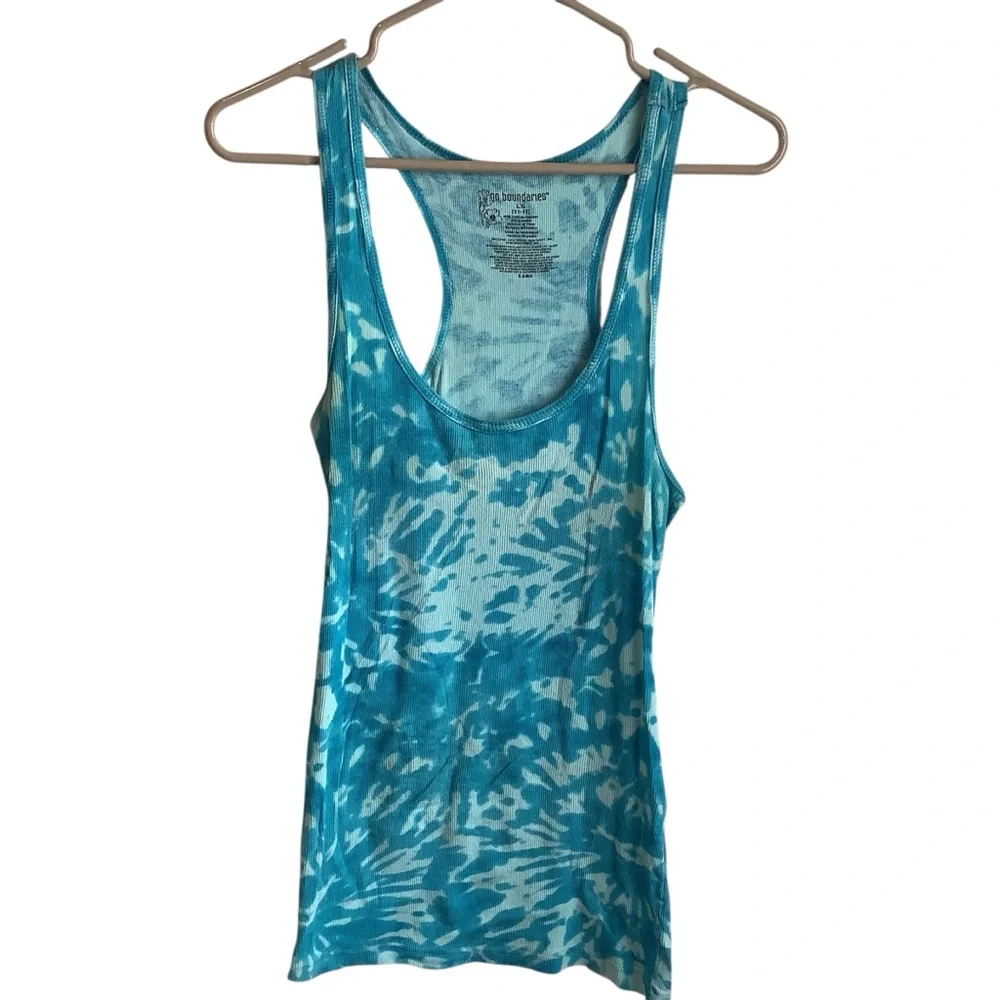 No Boundaries Women’s Aqua Tie-Dye Tank Top Size L - Picture 5 of 7
